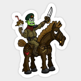 tribore on a horse. final space art. Sticker